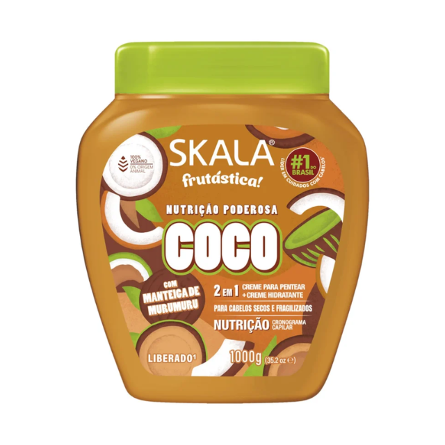 Skala Frutástica Coconut Oil Powerful Nutrition Treatment Cream – 35.27 oz (1000 g) for intensive dry hair repair – Buy now at MKPBR.COM – Worldwide Shipping