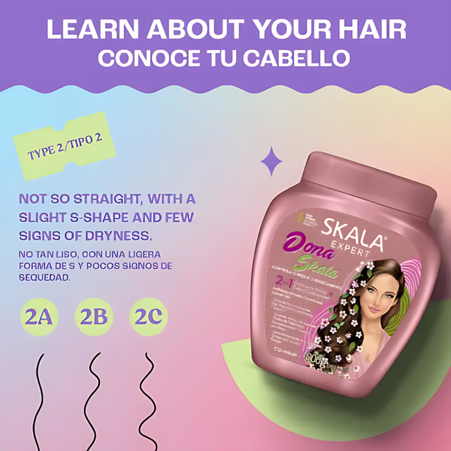 Skala Dona Skala Soin & Crème Capillaire Leave-in – Parfait pour Cheveux Fins et Ondulés, 35.27 oz (1000g)