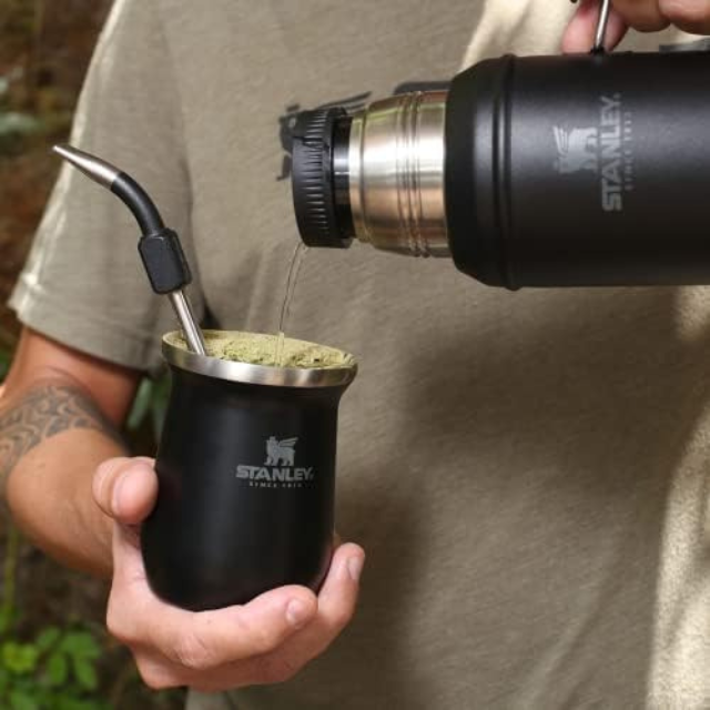 Termoska na Stanley Cup Cuia Mate System - Matte Black | 236 ml (8 oz) | Pro Chimarrão & Tererê - Nerezová ocel - Originál