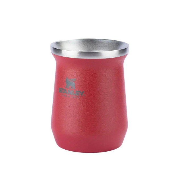 Sistema Stanley Cup Thermos Cuia Mate - Vermelho | 236ml (8oz) | Para Chimarrão & Tererê - Aço Inox - Original