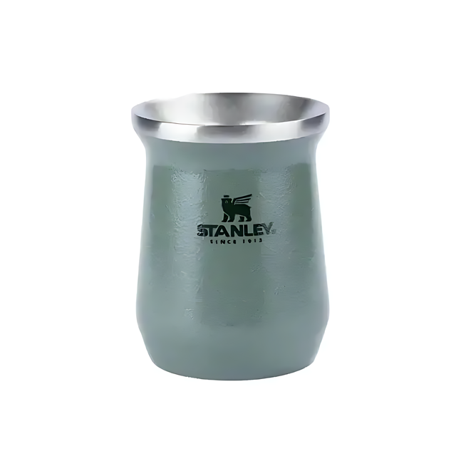 Stanley Thermos Cuia Mate System - Hammertone Green 236ml (8oz) For Chimarrão & Tererê - Stainless Steel