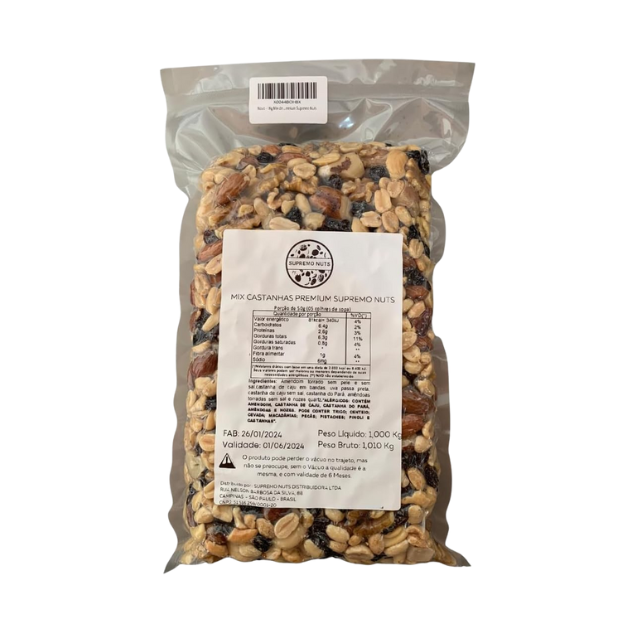 8 balení Supremo Nuts Premium Mixed Nuts – vakuově balené – 8 x 1 kg (35,27 oz)