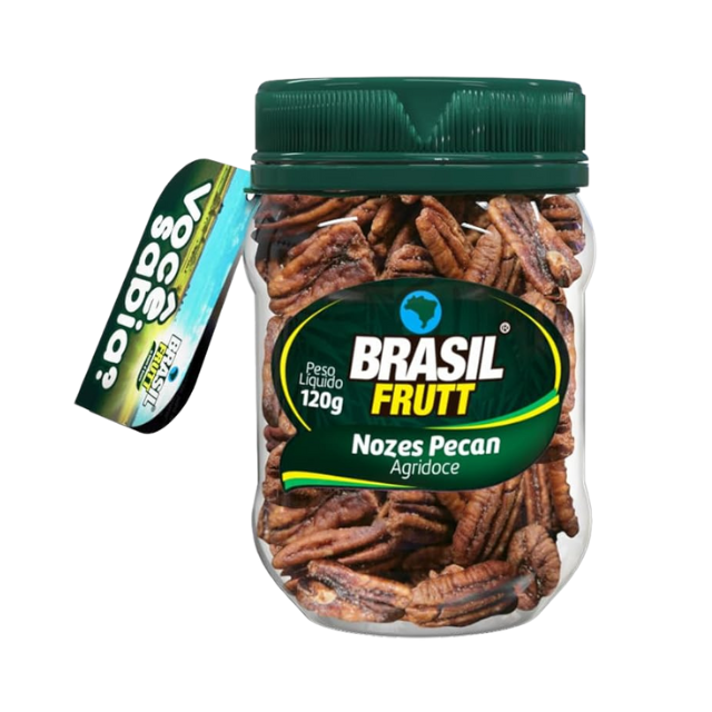 Nozes Pecan Doces e Salgadas - 120g (4.23 oz) - Kosher - Brasil Frutt