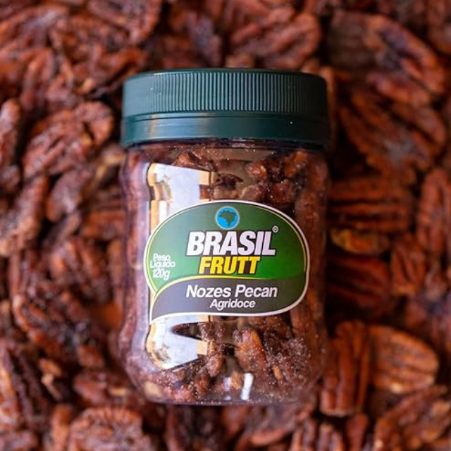 8 paquetes de nueces pecanas dulces y saladas - 8 x 120 g (4,23 oz) - Kosher - Brasil Frutt