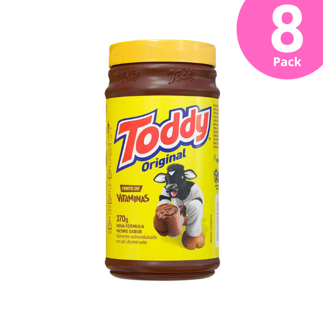 8 Packungen Toddy Original Schokoladenpulver – 8 x 370 g (13 oz)