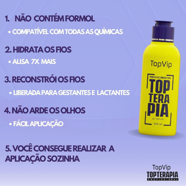 Topterapia Top Vip Progressive Hair Therapy Treatment, 1L / 35.2 oz - Formaldehyde-Free