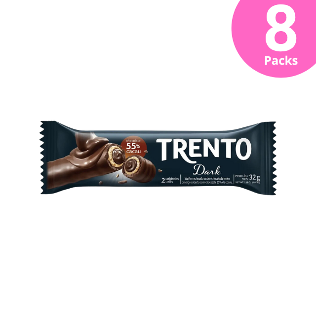 8 Packs Trento Dark Chocolate Wafer - 8 x 32g (1.13 oz)