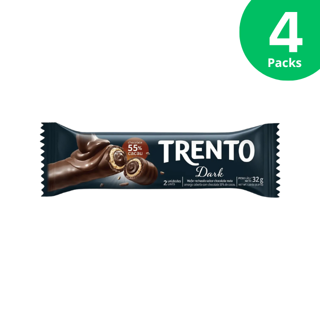 4 Packungen Trento-Waffeln mit dunkler Schokolade – 4 x 32 g (1,13 oz)