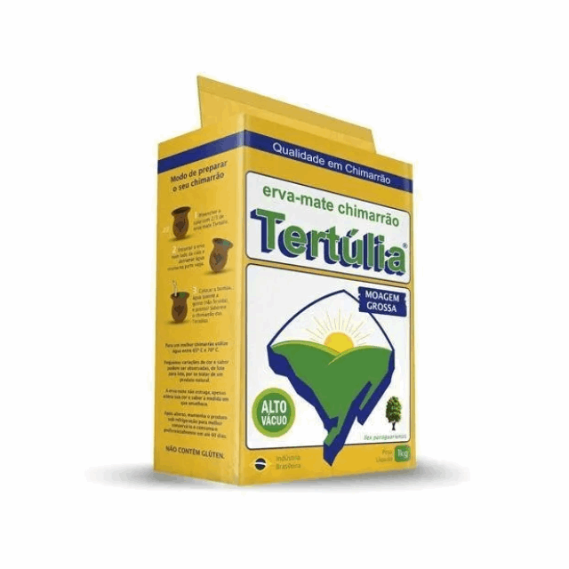 4 Packs Yerba Mate Chimarrão Tertúlia Coarse Grind - High Vacuum Packaging - 4 x 1 Kg (35.27 oz)