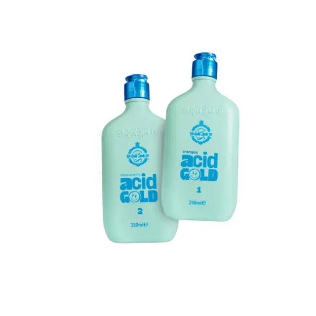 Acidgold Shampoo & Conditioner (250ml Each) for repairing damaged hair, restoring strength, shine, and softness – Buy now at MKPBR.COM – Worldwide Shipping
