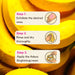 Adeus Banana Skin Brightening Exfoliator – Gentle Body & Face Renewal Scrub, 5.82 oz (165g) - Step-by-step usage guide with banana background for optimal application – Buy now at MKPBR.COM – Worldwide Shipping