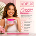 Adeus Multi-Action Intensive Body Cream for Cellulite and Stretch Marks – 10.58 oz (300g). Infographic explaining how the cream works with six powerful actions for smooth, firm skin – Buy now at MKPBR.COM – Worldwide Shipping