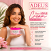 Adeus Multi-Action Intensive Body Cream for Cellulite and Stretch Marks – 10.58 oz (300g). Infographic explaining how the cream works with six powerful actions for smooth, firm skin – Buy now at MKPBR.COM – Worldwide Shipping