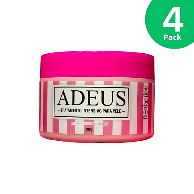 Crema Adeus - Paquete de 4 Cremas Corporales Intensivas Multi-Acción Adeus 10.58 oz (300 g) | Alisante, Reafirmante e Hidratación de Larga Duración