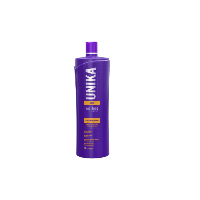 Agilise Cosméticos Unika Ojon Hair Straightening Cream 1L front view showing the official sleek packaging – Buy now at MKPBR.COM – Worldwide Shipping