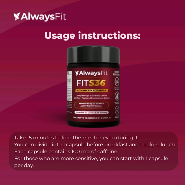 Always Fit FitS36 Daily Metabolic Balance Complex – 60 Capsules, natural extracts – Buy now at MKPBR.COM – Worldwide Shipping