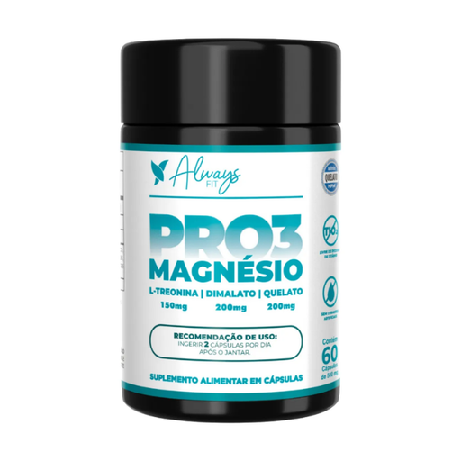 Always Fit Pro3Magnesium Triple‑Source Formula – 60 Capsules, front view – Buy now at MKPBR.COM – Worldwide Shipping