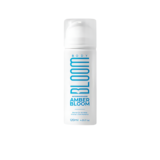 Amber Bloom Self Tanning Body Milk, Sunless Gradual Tanner + Deep Hydration – 4.06 fl oz (120 ml) bottle front view – Buy now at MKPBR.COM – Worldwide Shipping