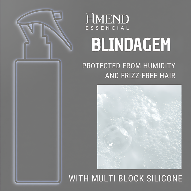 Amend Blindagem Essencial Anti-Humidity Shield Fluid for Long-Lasting Frizz Control + Heat Protection, 6.09 fl oz (180 ml) humidity blocking concept for long-lasting style – Buy now at MKPBR.COM – Worldwide Shipping