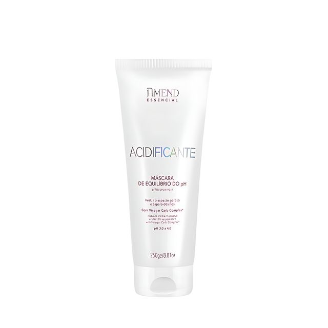 Amend Essencial Acidifying pH Balance Mask for Porous, Heat-Styled & Chemically Treated Hair, 8.82 oz (250 g) front jar packaging – Buy now at MKPBR.COM – Worldwide Shipping