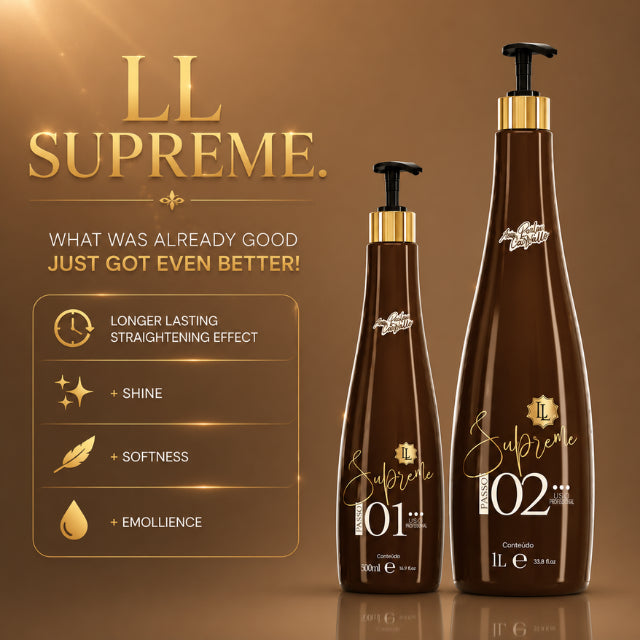 Ana Paula Carvalho LL Supreme Brazilian hair care products side view shampoo and smoothing mask – buy mkpbr.com worldwide shipping