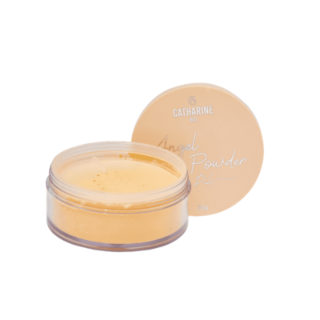Catharine Hill Angel Powder Loose Face Powder by Pri Lessa – Ultrafine Matte Setting Powder 0.35 oz (10g) – Shade A4 yellow for dark skins – Buy now at MKPBR.COM – Worldwide Shipping