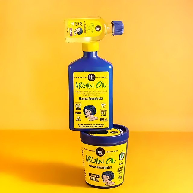 Lola Argan Oil shampoo and mask packaging rich in argan oil hair repair collection – MKPBR.COM