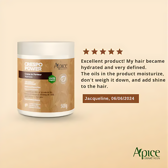 Ápice Hydration Nutrition Shine for Crespo Hair – Leave-In Moisturizer