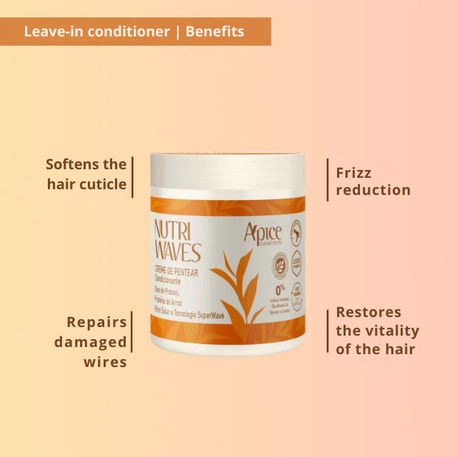 Ápice Nutri Waves Leave-In Cream for Wavy and Curly Hair with Lightweight Definition – Buy now at MKPBR.COM – Worldwide Shipping