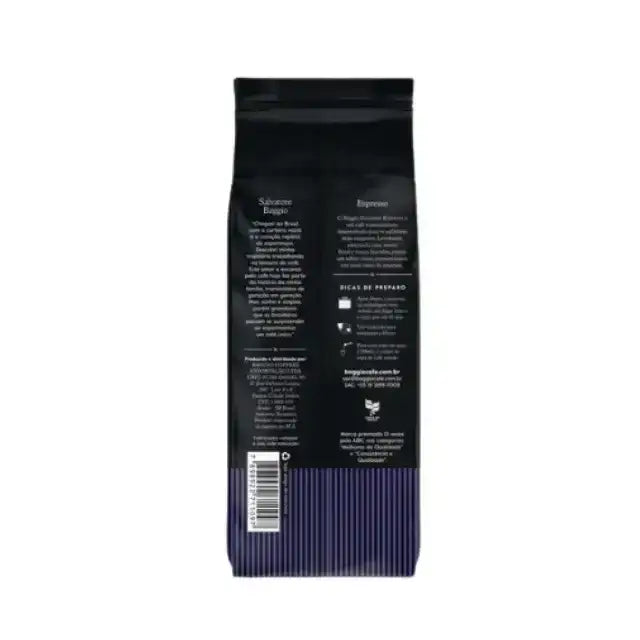 Brazilian specialty ground coffee, Baggio Café Espresso, renowned for its low bitterness and velvety body. – Buy now at MKPBR.COM – Worldwide Shipping

