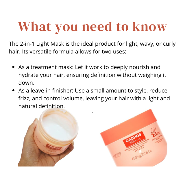 Arvensis 2x1 Light hair mask 300g for 2A-3A hair hydration and natural curl activation – Buy now at MKPBR.COM – Worldwide Shipping
