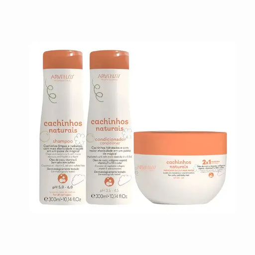 Arvensis Cachinhos Naturais Kids Curl Care Kit - Shampoo, Conditioner & 2-in-1 Mask (300ml Each) – Buy now at MKPBR.COM – Worldwide Shipping
