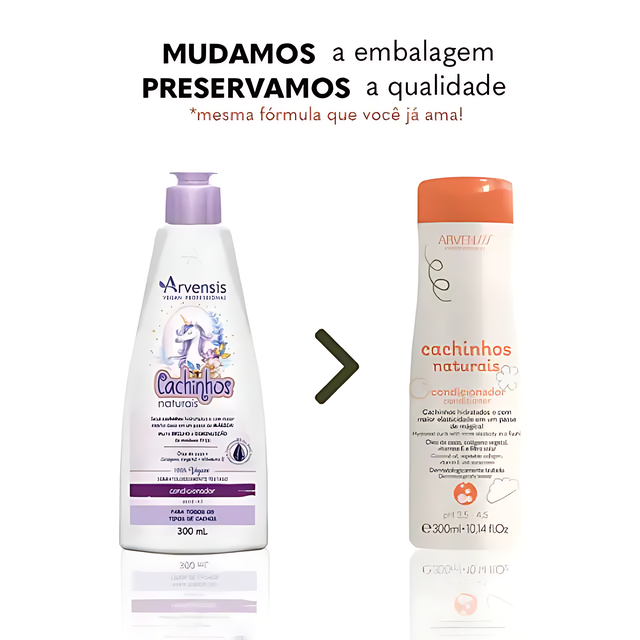 Arvensis Cachinhos Naturais Kids Moisture Kit - Deeply hydrates with coconut and avocado oils – Buy now at MKPBR.COM – Worldwide Shipping
