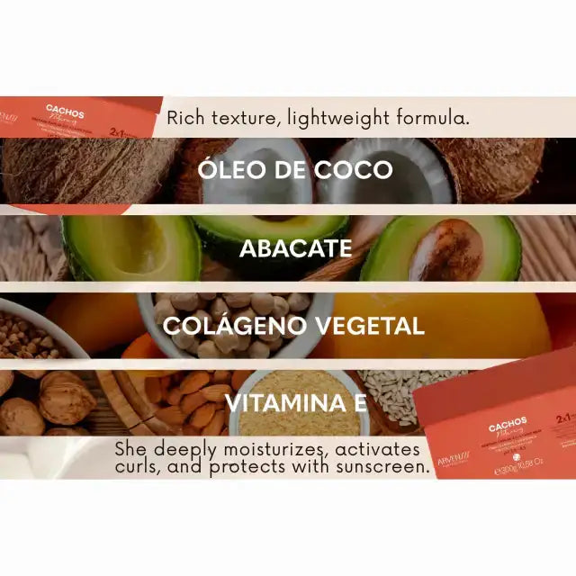 Arvensis Cachos Naturais Hair Mask - With Coconut & Avocado Oil, 17.64 oz (500g) – Buy now at MKPBR.COM – Worldwide Shipping