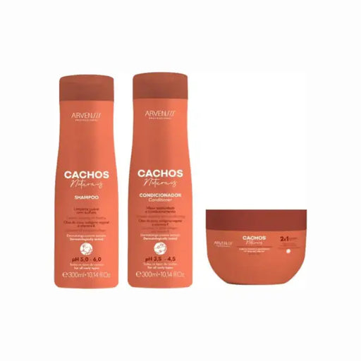  Arvensis Cachos Naturais Complete Curl Care Kit - Shampoo, Conditioner & 2-in-1 Mask for all curls – Buy now at MKPBR.COM – Worldwide Shipping