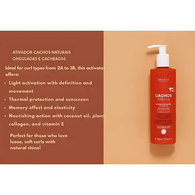 Arvensis Cachos Naturais Daily Curl Care - Essential for protected and defined wavy hair – Buy now at MKPBR.COM – Worldwide Shipping