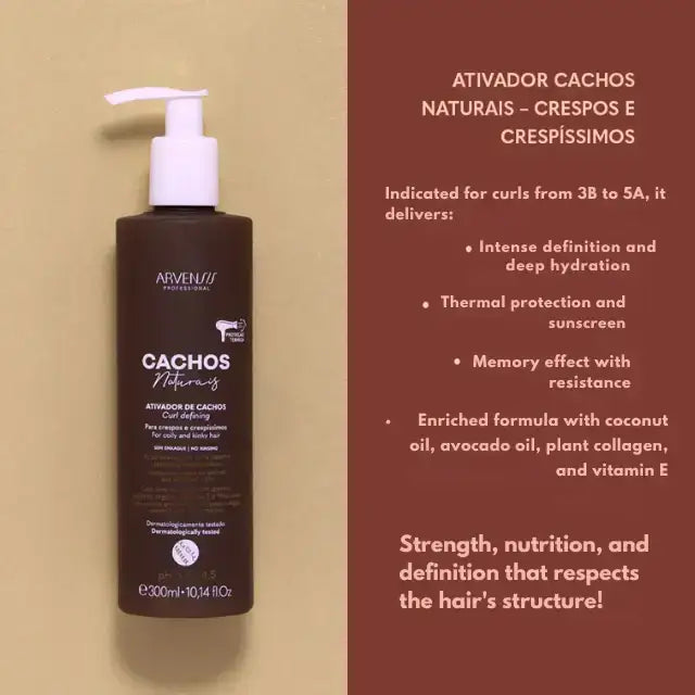 Arvensis Cachos Naturais Deep Hydration Activator - Essential for protected and defined kinky coily hair – Buy now at MKPBR.COM – Worldwide Shipping