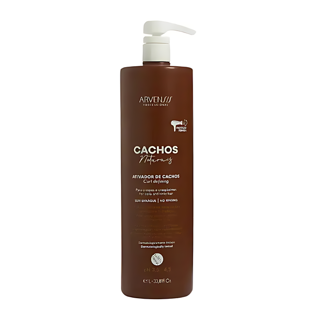 Arvensis Cachos Naturais Kinky & Coily Curl Activator - Professional Salon Size, 33.81 fl oz (1L) – Buy now at MKPBR.COM – Worldwide Shipping