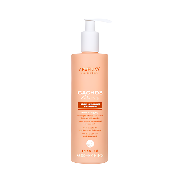 Arvensis Cachos Naturais Moisturizing and Curl-Activating Jelly 300ml for hydration and soft hold definition – Buy now at MKPBR.COM – Worldwide Shipping