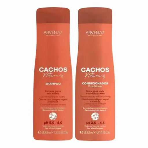 Arvensis Cachos Naturais Curl Shampoo & Conditioner Kit - Enhance natural curls, 10.14 fl oz each – Buy now at MKPBR.COM – Worldwide Shipping