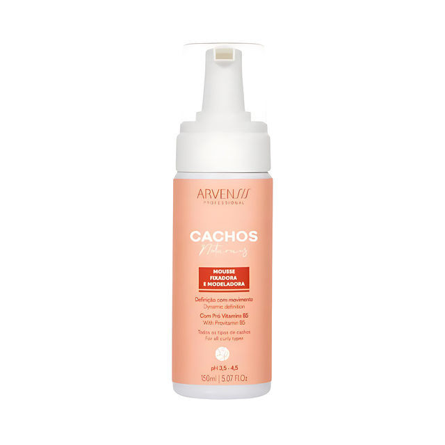 Arvensis Cachos Naturais Styling and Fixing Mousse 150ml for firm curl definition without stiffness – Buy now at MKPBR.COM – Worldwide Shipping
