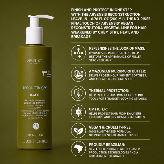 Arvensis Reconstruction Leave-In with Hydrolyzed Plant Proteins and Murumuru Butter – Buy now at MKPBR.COM – Worldwide Shipping