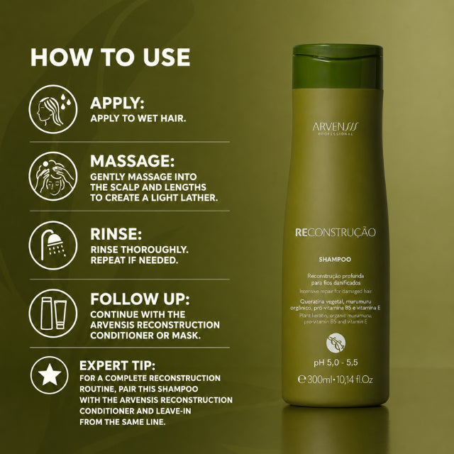 Arvensis Reconstruction Shampoo with Vegetable Keratin and Proteins – Buy now at MKPBR.COM – Worldwide Shipping