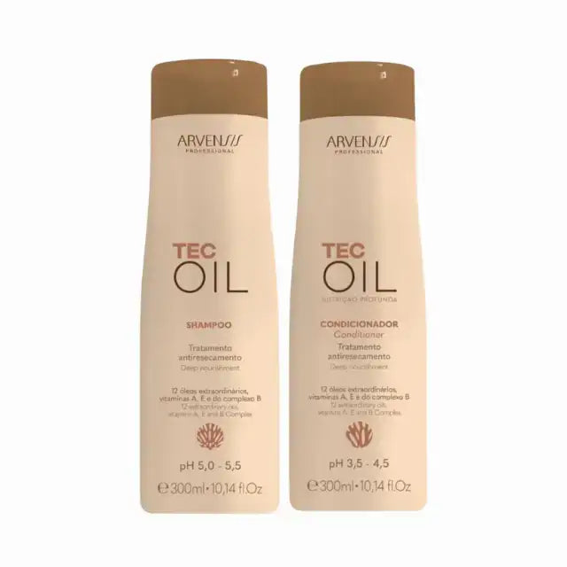 Arvensis Tec Oil Duo Kit - Deep Nutrition Shampoo & Conditioner (300ml Each) for damaged hair – Buy now at MKPBR.COM – Worldwide Shipping