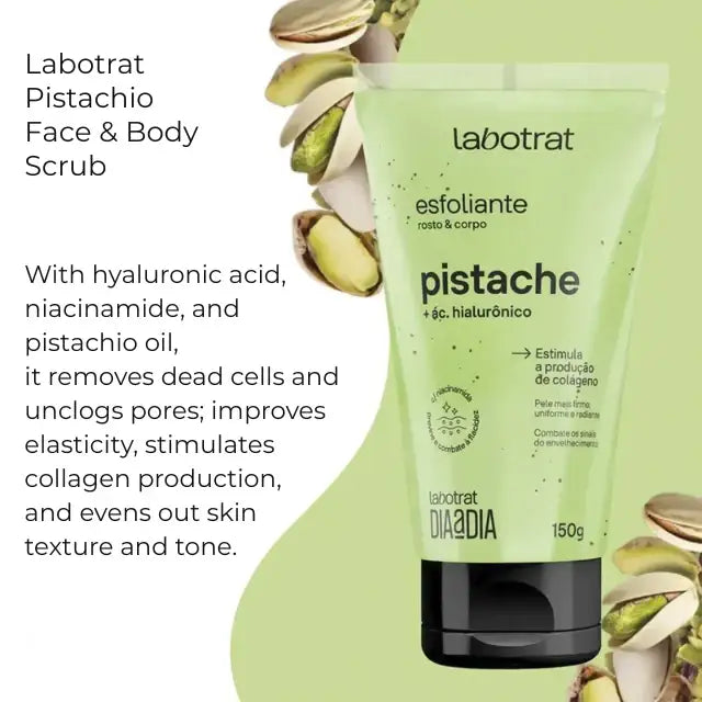 Authentic Brazilian Labotrat Scrub Pistachio Niacinamide for Skin Uniformity – Buy now at MKPBR.COM – Worldwide Shipping