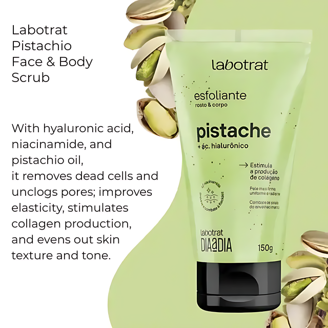 Authentic Brazilian Labotrat Scrub Pistachio Niacinamide for Skin Uniformity – Buy now at MKPBR.COM – Worldwide Shipping