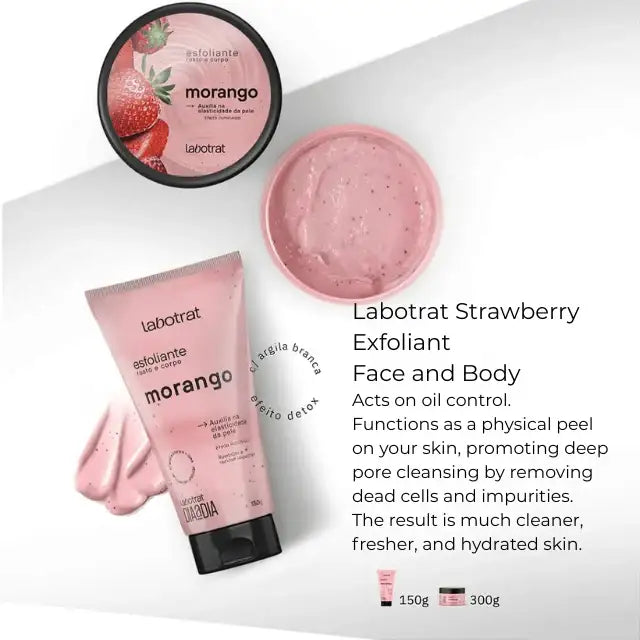 Authentic Brazilian Labotrat Scrub Strawberry Pink Clay for Luminous Skin – Buy now at MKPBR.COM – Worldwide Shipping
