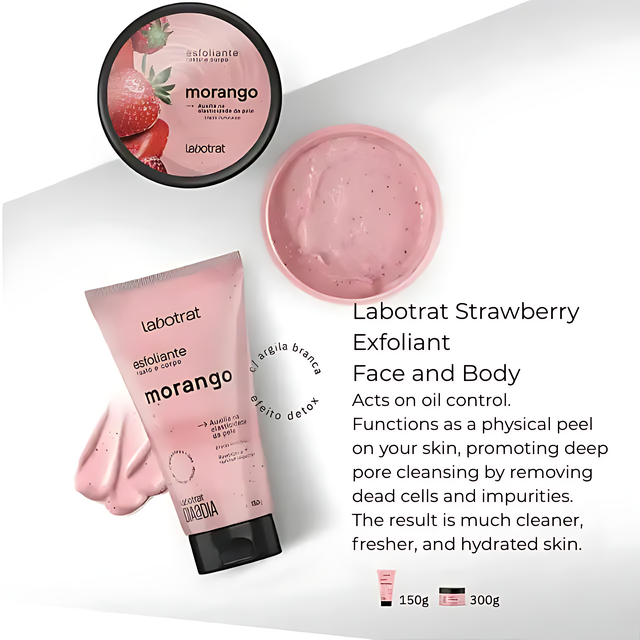 Authentic Brazilian Labotrat Scrub Strawberry Pink Clay for Luminous Skin – Buy now at MKPBR.COM – Worldwide Shipping