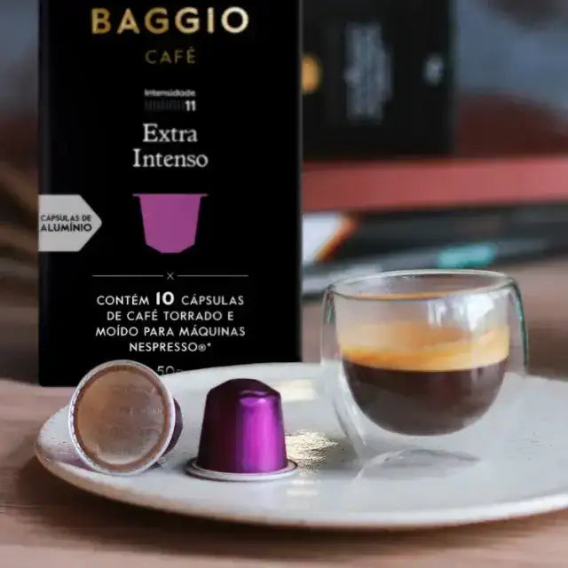 MKPBR Wellness offering Baggio Café Extra Intenso Nespresso capsules, a premium intense coffee from Brazil. – Buy now at MKPBR.COM – Worldwide Shipping

