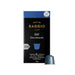 Baggio Café Decaffeinated Nespresso compatible coffee capsules, 10 count, showcasing rich decaf flavor. – Buy now at MKPBR.COM – Worldwide Shipping

